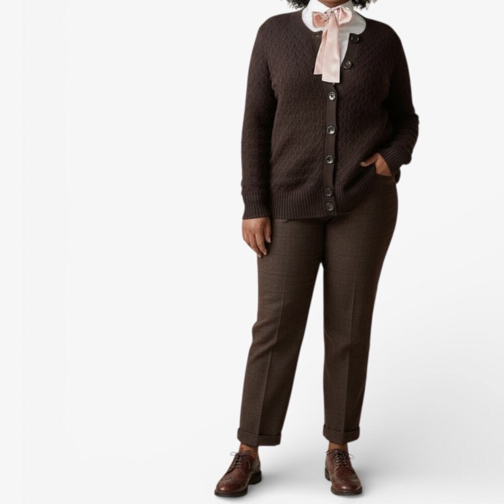 Pendleton Brown Cable Knit Textured Cardigan Swea… - image 2